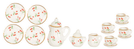 NCRBD04 - 15 Pc Dinner Set- Gold/Cherry