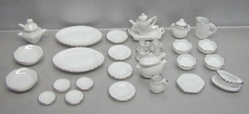 NCRBD14 - 40 Pc Wh/Silver Trim Dinner Set