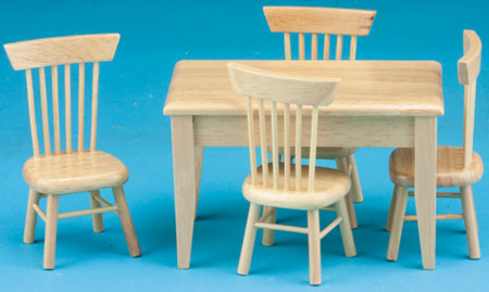 NCTLF107 - Oak Table-4 Chair Dng Set, S/5