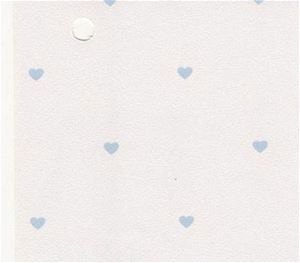 NC97002 - Prepasted Wallpaper, 3 Pieces: Blue Hearts On White