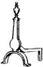OLDB108 - Small Andirons with Brass Finial Pair