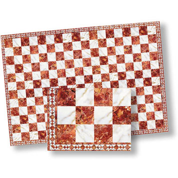 WM34738 - Faux Marble Tile/Red/White, 1 Piece