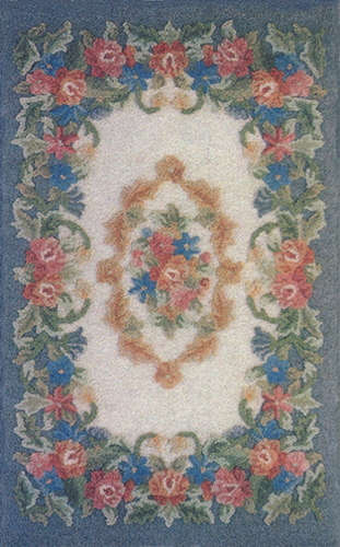 WN1144 - Medallion Hooked Printed Rug, 4.5X7.25