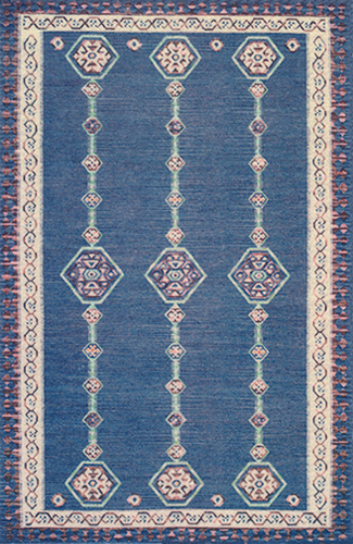 WN1156 - Blue Persian Printed Rug, 4.75X7.5