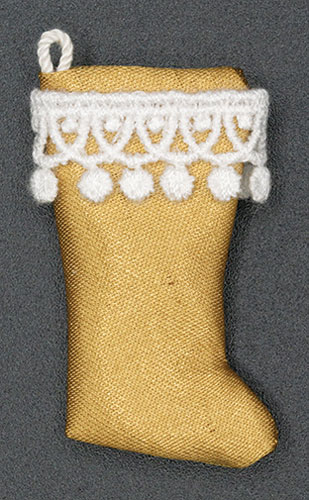 BB90000 - Stocking, Gold With White Lace Tassel